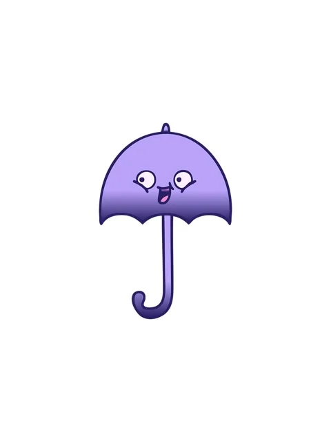 Splitting effect animation of gradient shaded cartoon of a umbrella Stock Footage 324395914