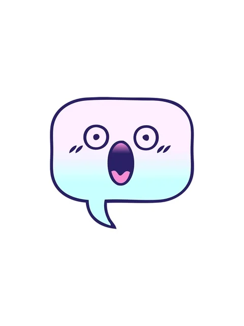 Splitting effect animation of gradient shaded cartoon of a speech bubble Stock Footage 324431893