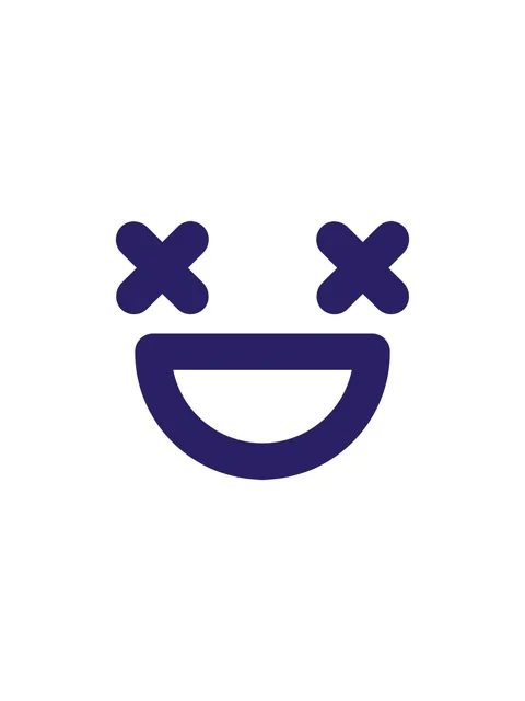 Splitting effect animation of grinning dead face icon Stock Footage 324199254