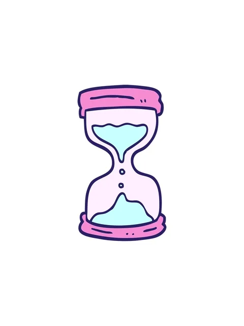 Splitting effect animation of hand drawn doodle style cartoon hourglass Stock Footage 324134550