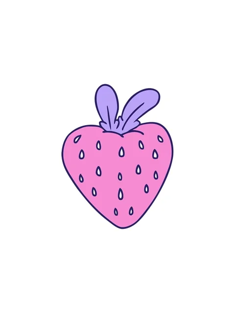 Splitting effect animation of hand drawn cartoon doodle of a fresh strawberry Stock Footage 324172490