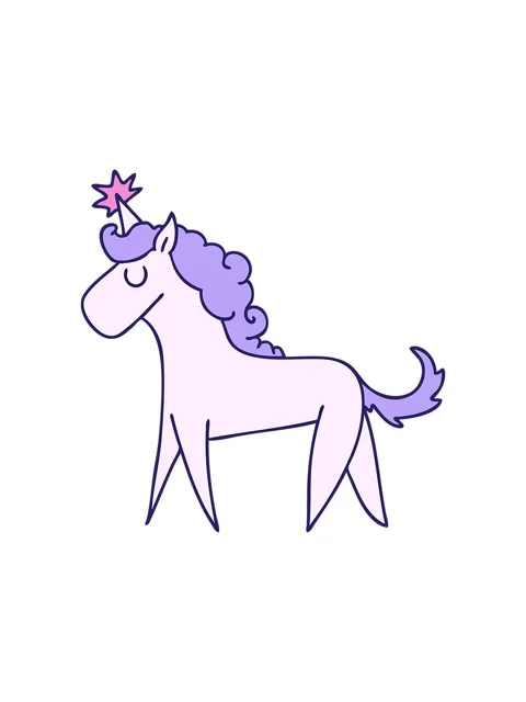 Splitting effect animation of hand drawn quirky cartoon unicorn Stock Footage 324187319