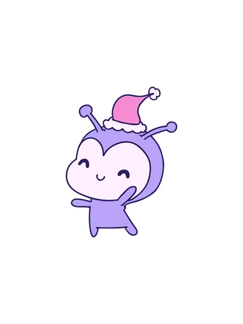 Splitting effect animation of hand drawn christmas cartoon of kawaii lady bug Stock Footage 324190358