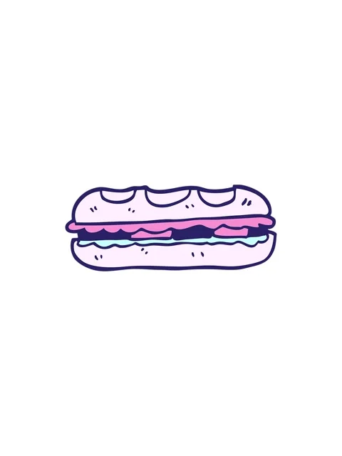 Splitting effect animation of hand drawn doodle style cartoon tasty sandwich Stock Footage 324308666