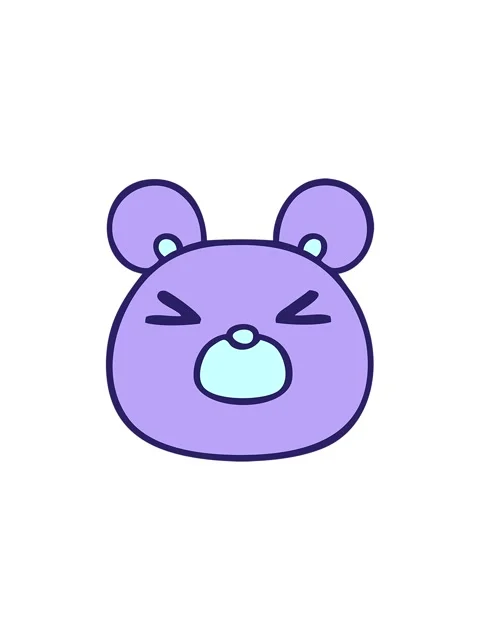 Splitting effect animation of hand drawn quirky cartoon bear face Stock Footage 324340678