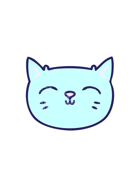 Splitting effect animation of hand drawn quirky cartoon cat face Stock Footage 324367025