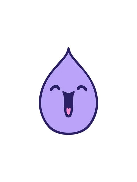 Splitting effect animation of hand drawn quirky cartoon emotional rain drop Stock Footage 324424501