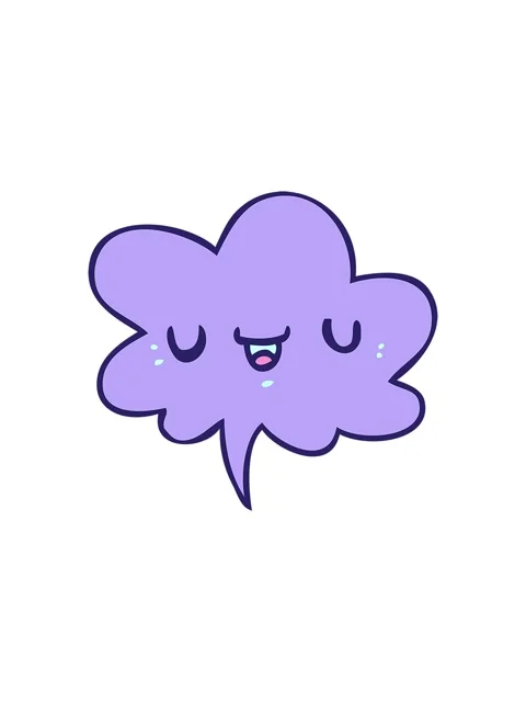 Splitting effect animation of happy cartoon face with speech bubble Stock Footage 324107887