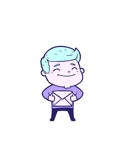 Splitting effect animation of happy cartoon man with parcel 스톡 동영상 324352546
