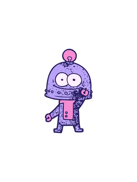 Splitting effect animation of a happy robot with light bulb Stock Footage 324256038