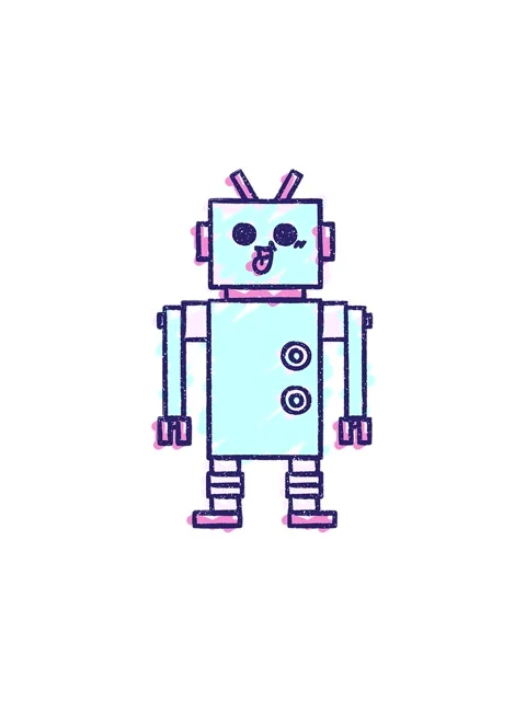 Splitting effect animation of Happy Robot Chalk Drawing Stock Footage 324403425