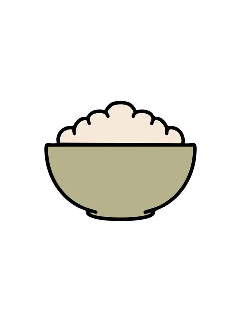 Splitting effect animation of hot rice in simple bowl Stock Footage 324215063