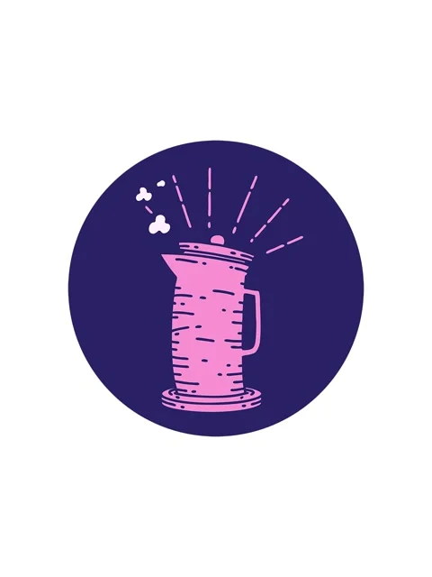 Splitting effect animation of icon of a tattoo style coffee jug Stock Footage 324041455