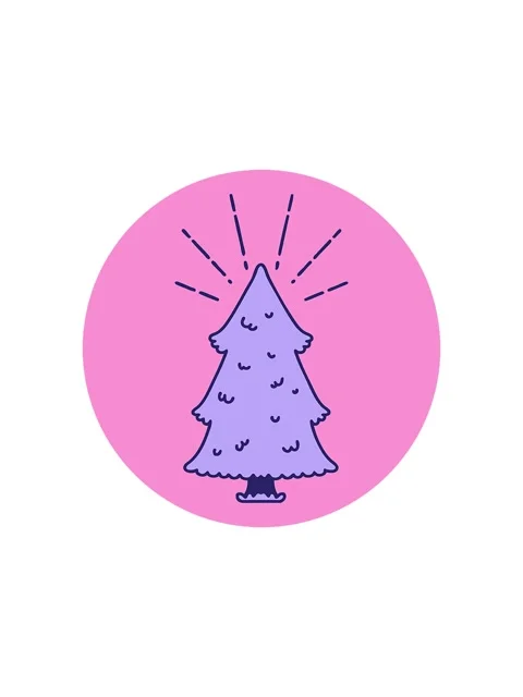 Splitting effect animation of icon of a tattoo style pine tree Stock Footage 324088354