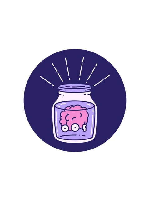 Splitting effect animation of icon of a tattoo style brain in jar 動画素材 324459321