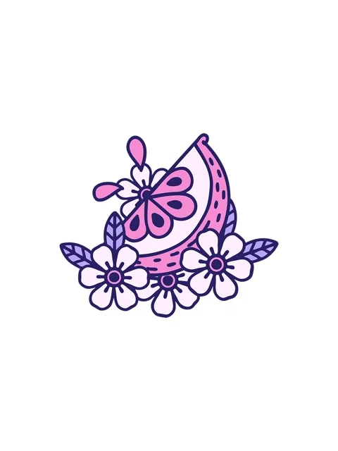 Splitting effect animation of iconic tattoo style image of a decorative lemon Stock Footage 324123089