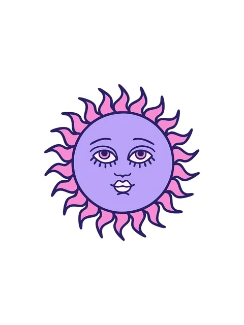 Splitting effect animation of image of a sun with face Stock Footage 324195115