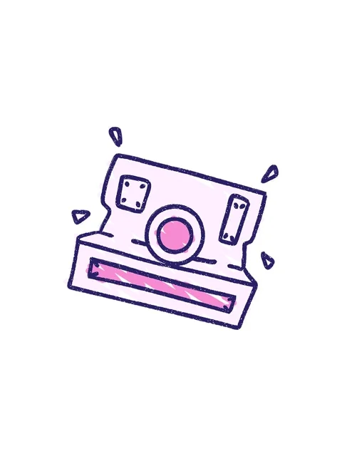 Splitting effect animation of Instant Camera Chalk Drawing Stock Footage 324045453