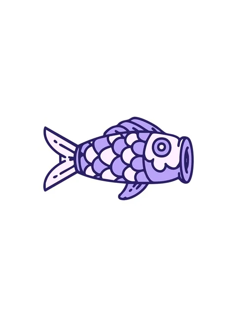 Splitting effect animation of a japanese koi carp paper flag Stock Footage 324452166