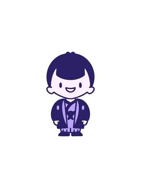 Splitting effect animation of japanese man wearing traditional clothing Stock Footage 324364957