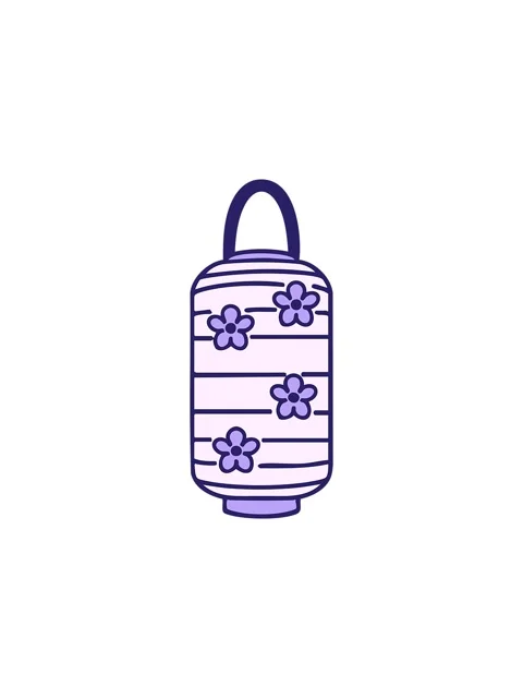 Splitting effect animation of japanese paper lantern with floral pattern desi Video stock 324248523