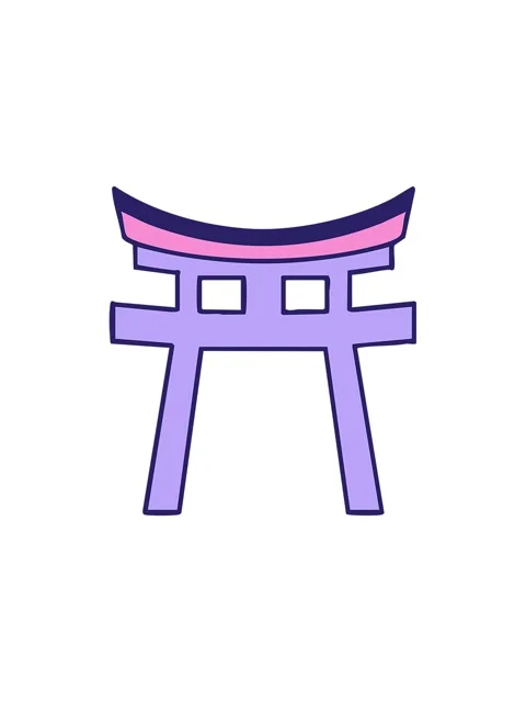 Splitting effect animation of a japanese shinto torii shrine gate Stock Footage 324460882