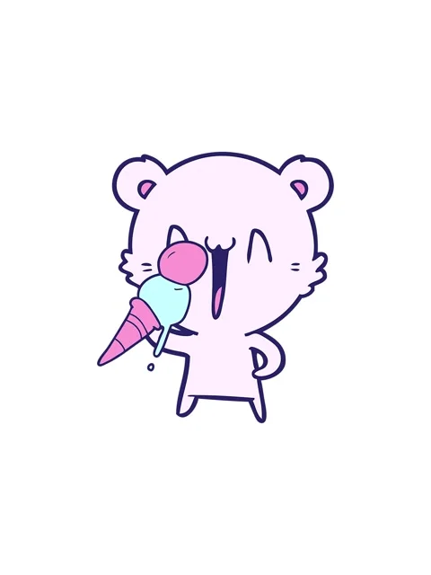 Splitting effect animation of laughing polar bear cartoon Stock Footage 324479969