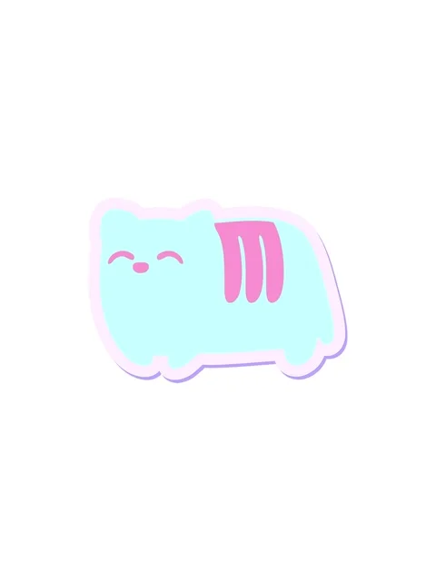 Splitting effect animation of loaf cat sticker Stock Footage 324267694