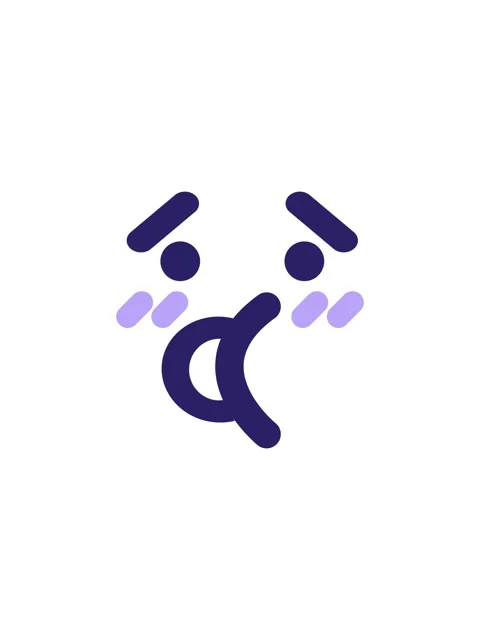 Splitting effect animation of nervous talking face icon Stock Footage 324159462
