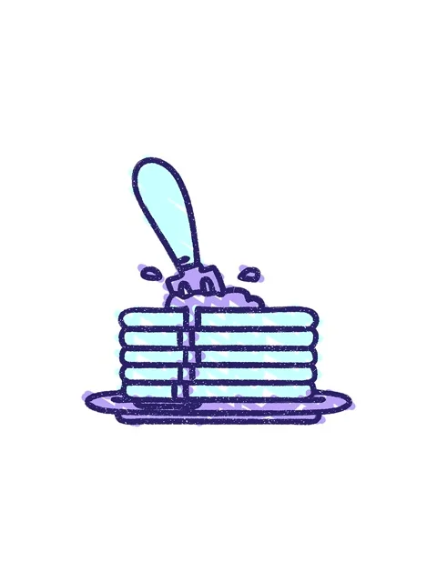 Splitting effect animation of Pancake Stack Chalk Drawing 스톡 동영상 324311932