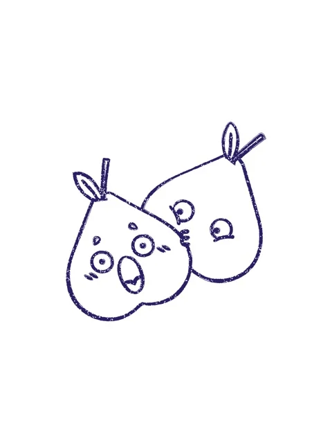 Splitting effect animation of Pear Charcoal Drawing Stock Footage 324336940