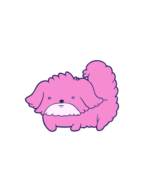 Splitting effect animation of quirk cartoon dog Stock Footage 324295508