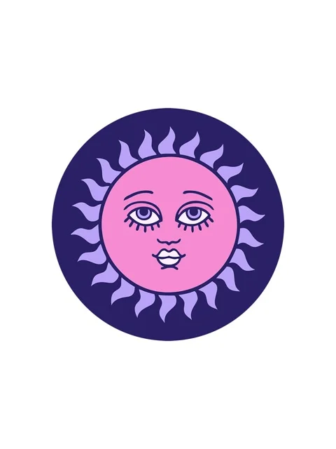 Splitting effect animation of shining sun with face Stock Footage 324098739