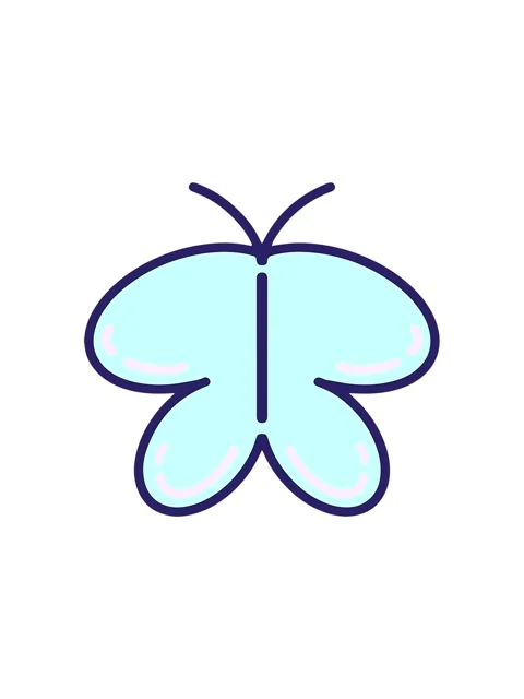 Splitting effect animation of simple cute drawing of a butterfly Stock Footage 324182401