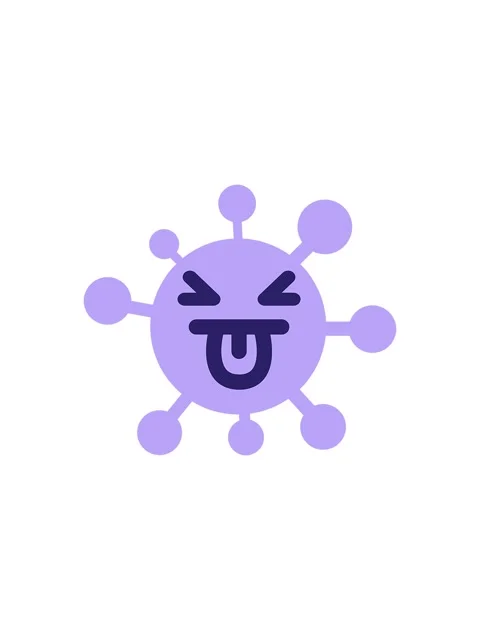 Splitting effect animation of simple disgusted virus Stock Footage 324064687