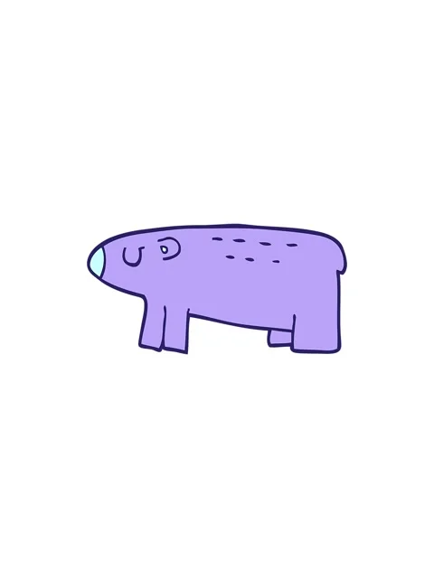 Splitting effect animation of simple polar bear Stock Footage 324275833