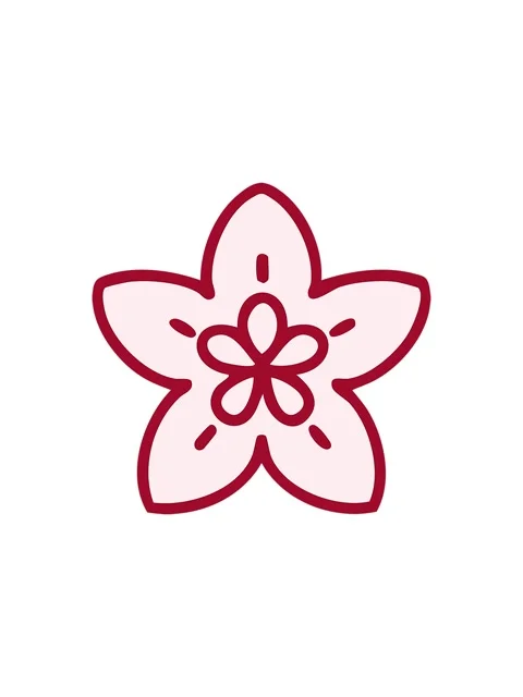 Splitting effect animation of singular japanese style flower design Stock Footage 324453834