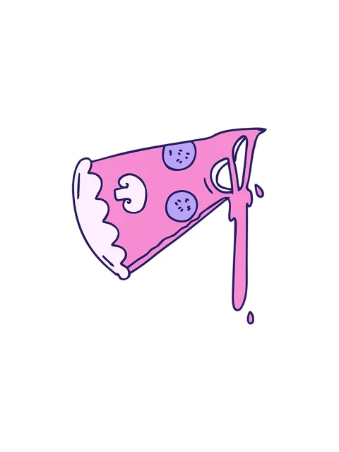 Splitting effect animation of  a slice of pizza cartoon Stock Footage 324285495