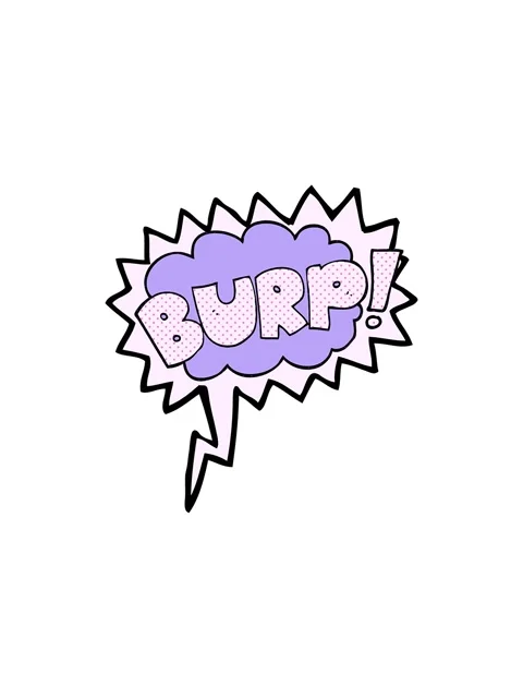 Splitting effect animation of speech bubble cartoon burp text Stock Footage 324370927