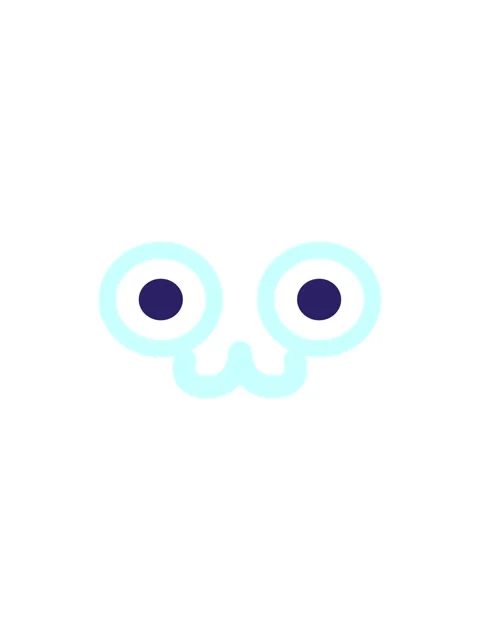 Splitting effect animation of staring animal face icon Stock Footage 324044068