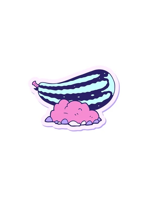 Splitting effect animation of sticker of a cartoon marrow Stock Footage 324083842