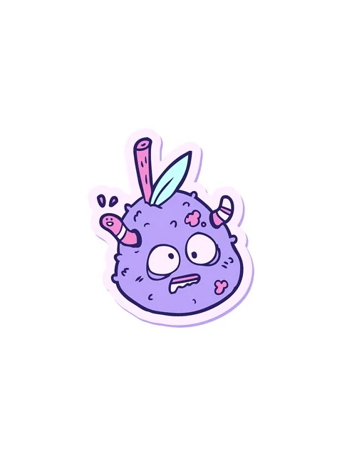 Splitting effect animation of sticker of a cartoon old pear Stock Footage 324205328