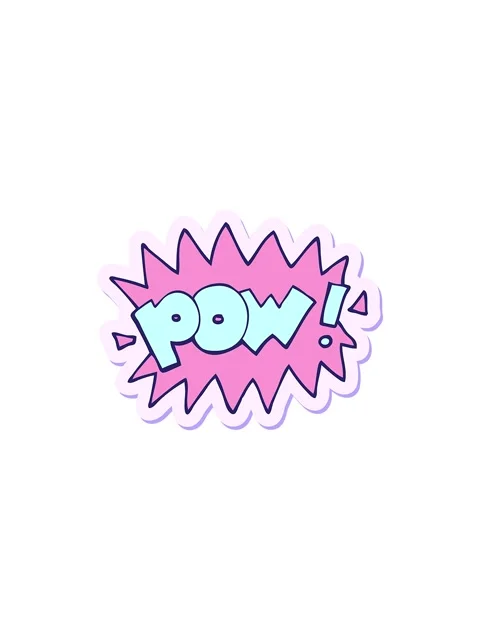 Splitting effect animation of sticker of a cartoon pow symbol Stock Footage 324374807