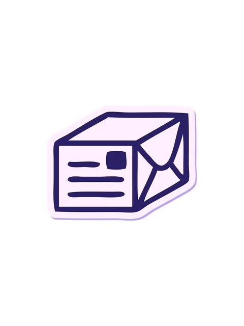 Splitting effect animation of sticker of a cute cartoon paper parcel Stock Footage 324217625