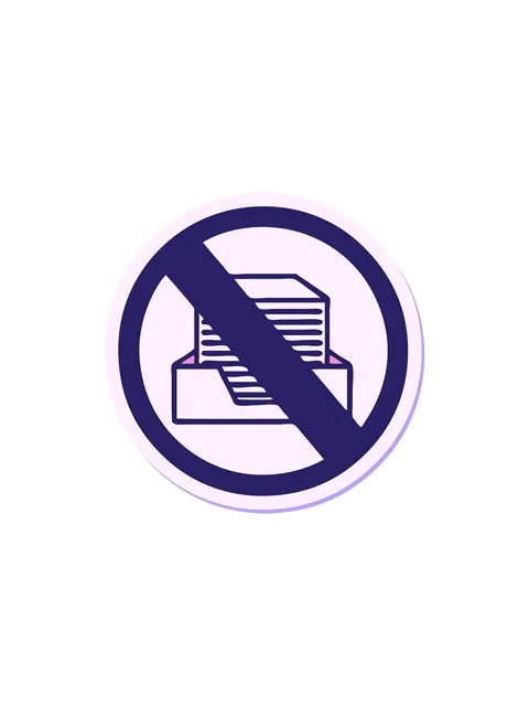 Splitting effect animation of sticker of a cute cartoon paper ban sign Stock Footage 324238966