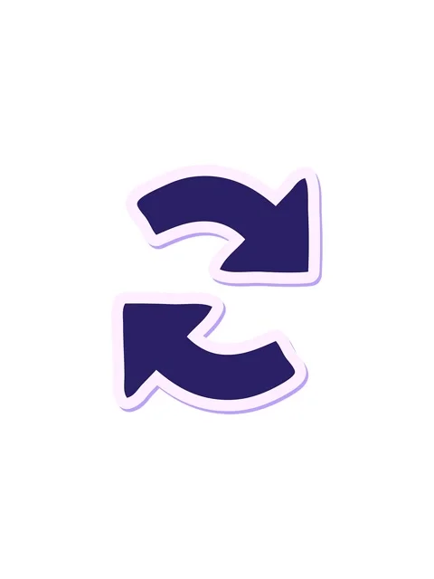 Splitting effect animation of sticker of a cute cartoon directional arrow Stock Footage 324467914