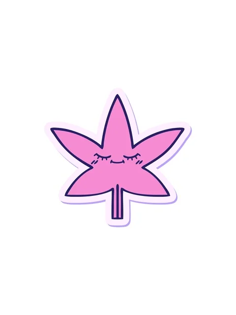 Splitting effect animation of sticker of marijuana leaf Stock Footage 324398906