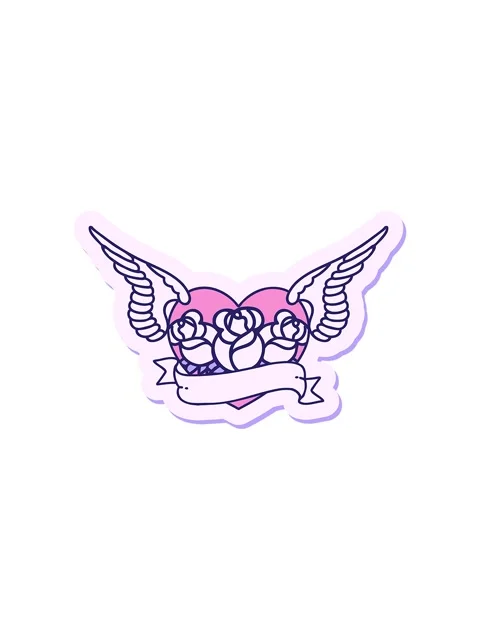 Splitting effect animation of sticker of tattoo in traditional style of a f.. Stock Footage 324485653