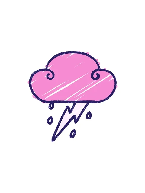 Splitting effect animation of Storm Cloud Chalked Drawing Stock Footage 324431327