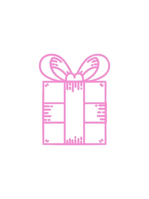 Splitting effect animation of tattoo in black line style of a present icon Stock Footage 324369434